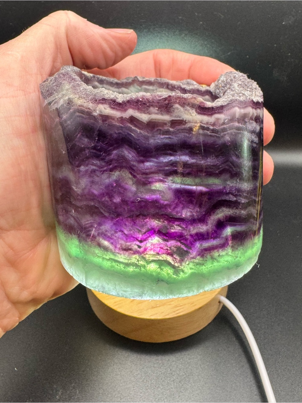 Flourite Lamp with Light Base - Picture 5 of 7